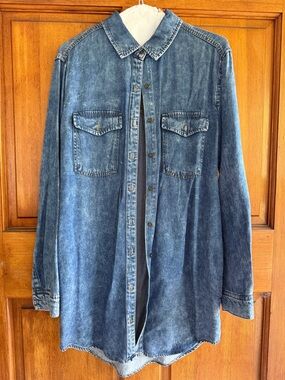 Forever 21 Blue Denim Shirt Jacket